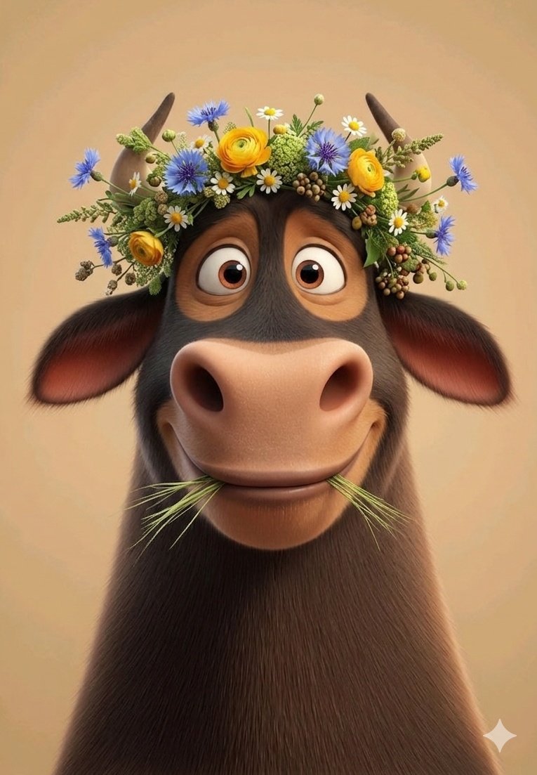 شخصية ثور كرتوني 3D | 3D Cartoon Brown Bull Character