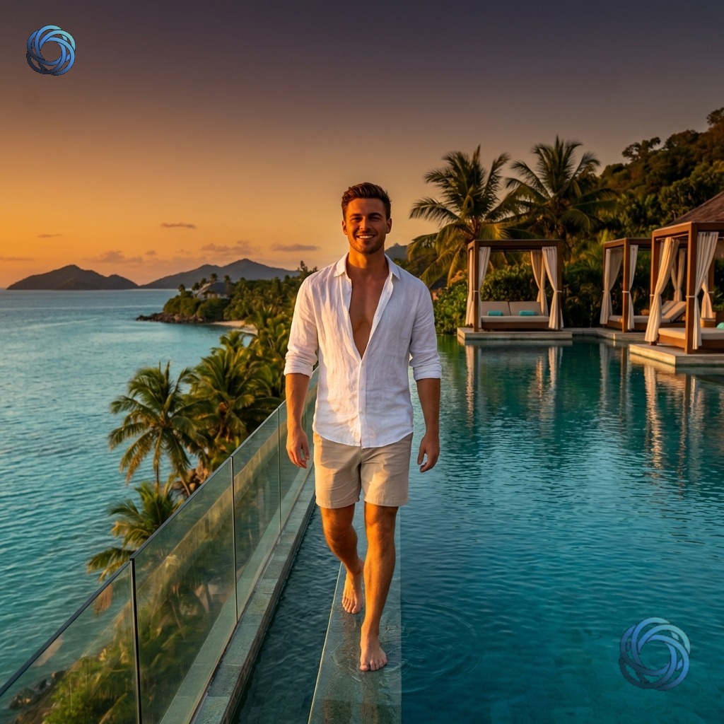 مسافر في منتجع فاخر | Luxury Resort Infinity Pool