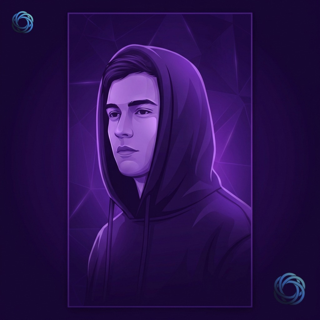 فيكتور بنفسجي بهودي | Purple Vector Hoodie Portrait