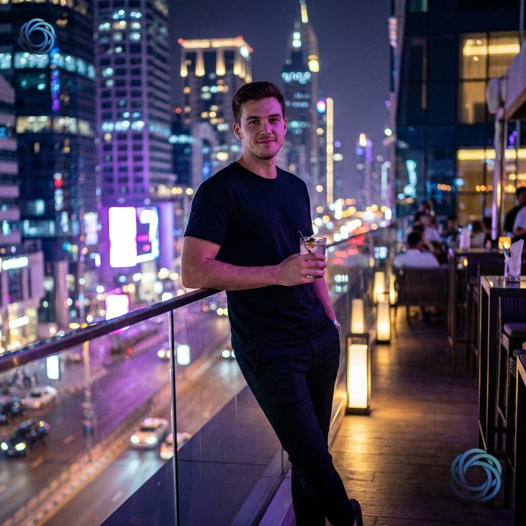 بورتريه سطح ليلي | Rooftop Night Portrait