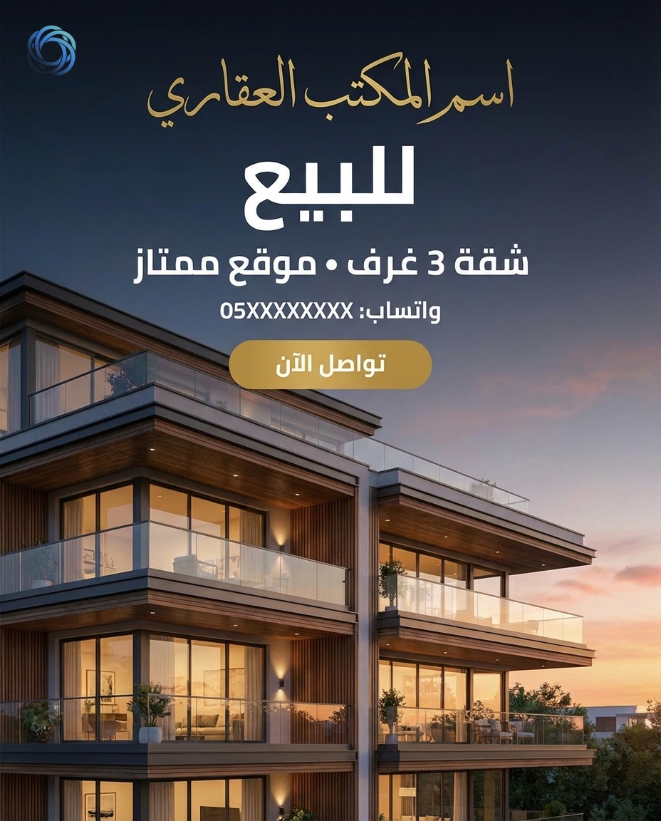 قالب إعلان عقاري: للبيع (4:5)