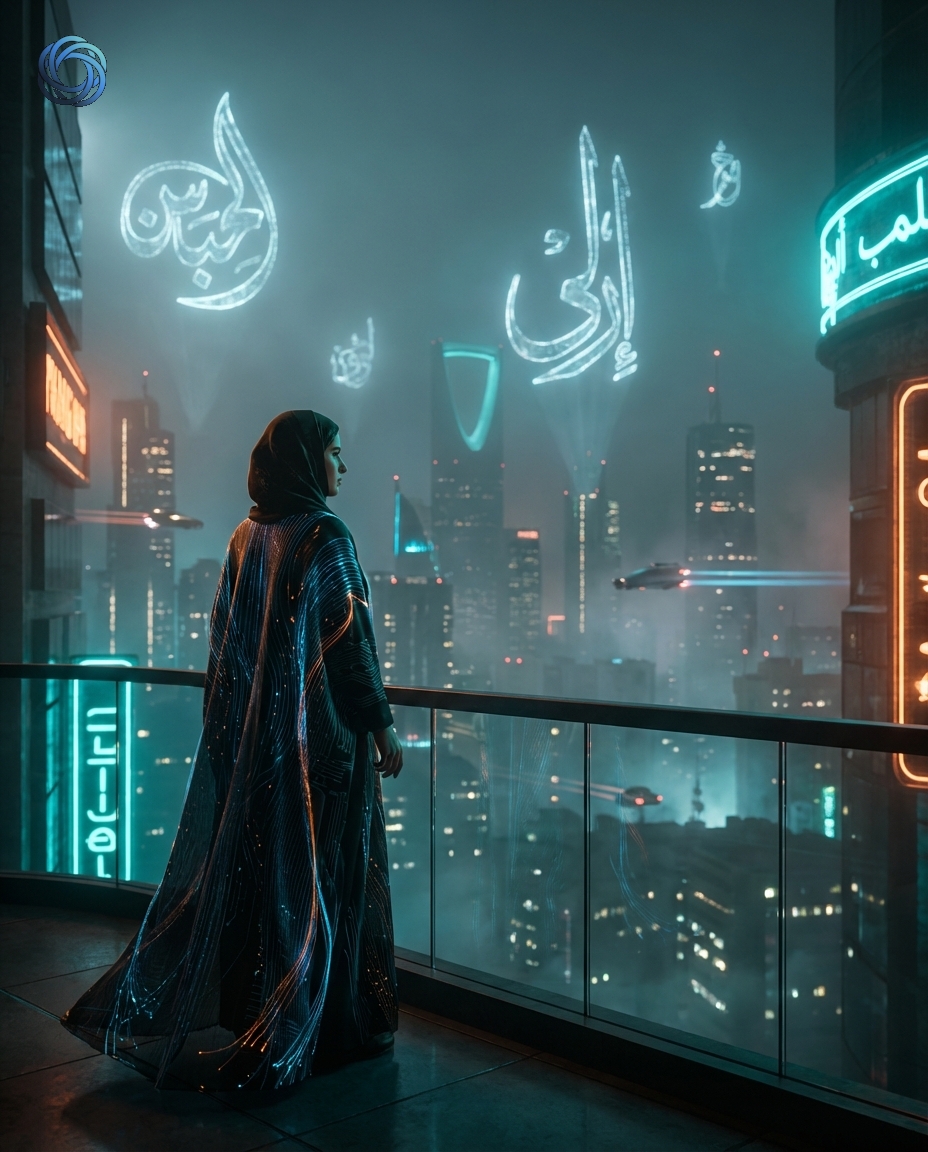 امرأة عربية مستقبلية (سايبربانك الرياض) | Futuristic Arab Woman