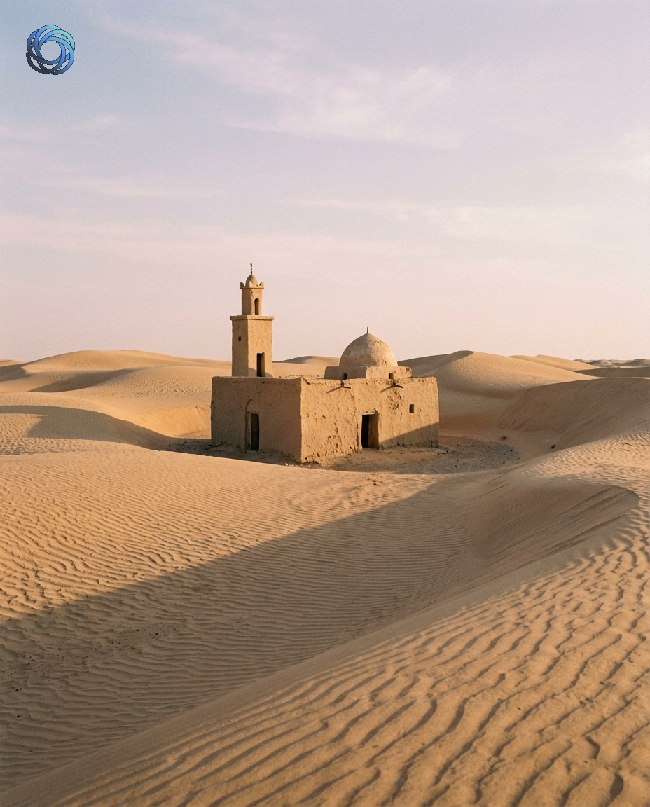 مسجد صغير بين الكثبان (مناظر سينمائية)