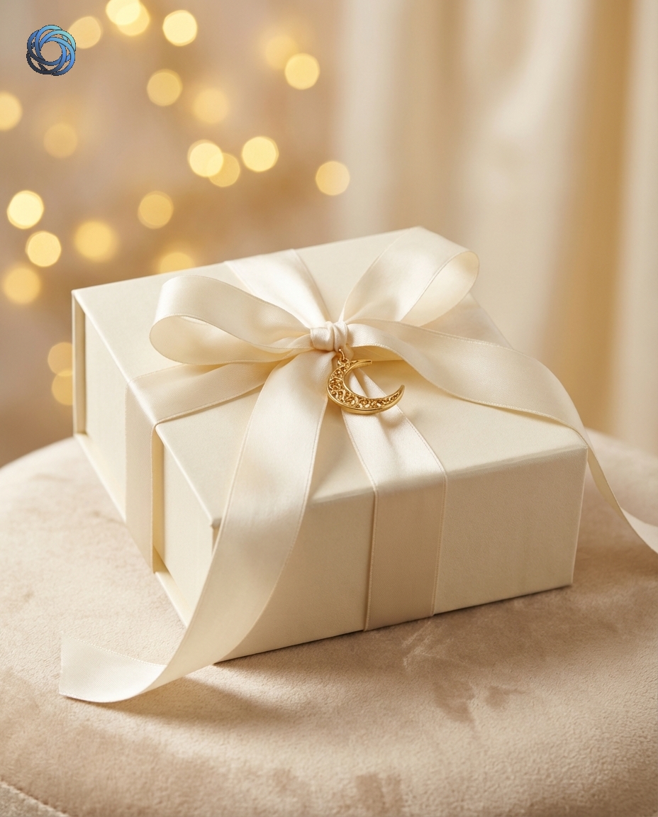 علبة هدية عيد مع هلال ذهبي (Luxury)