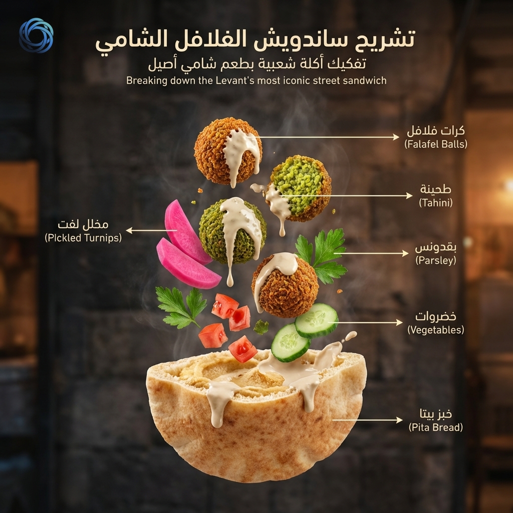 تشريح ساندويش الفلافل الشامي | Levantine Falafel Exploded View
