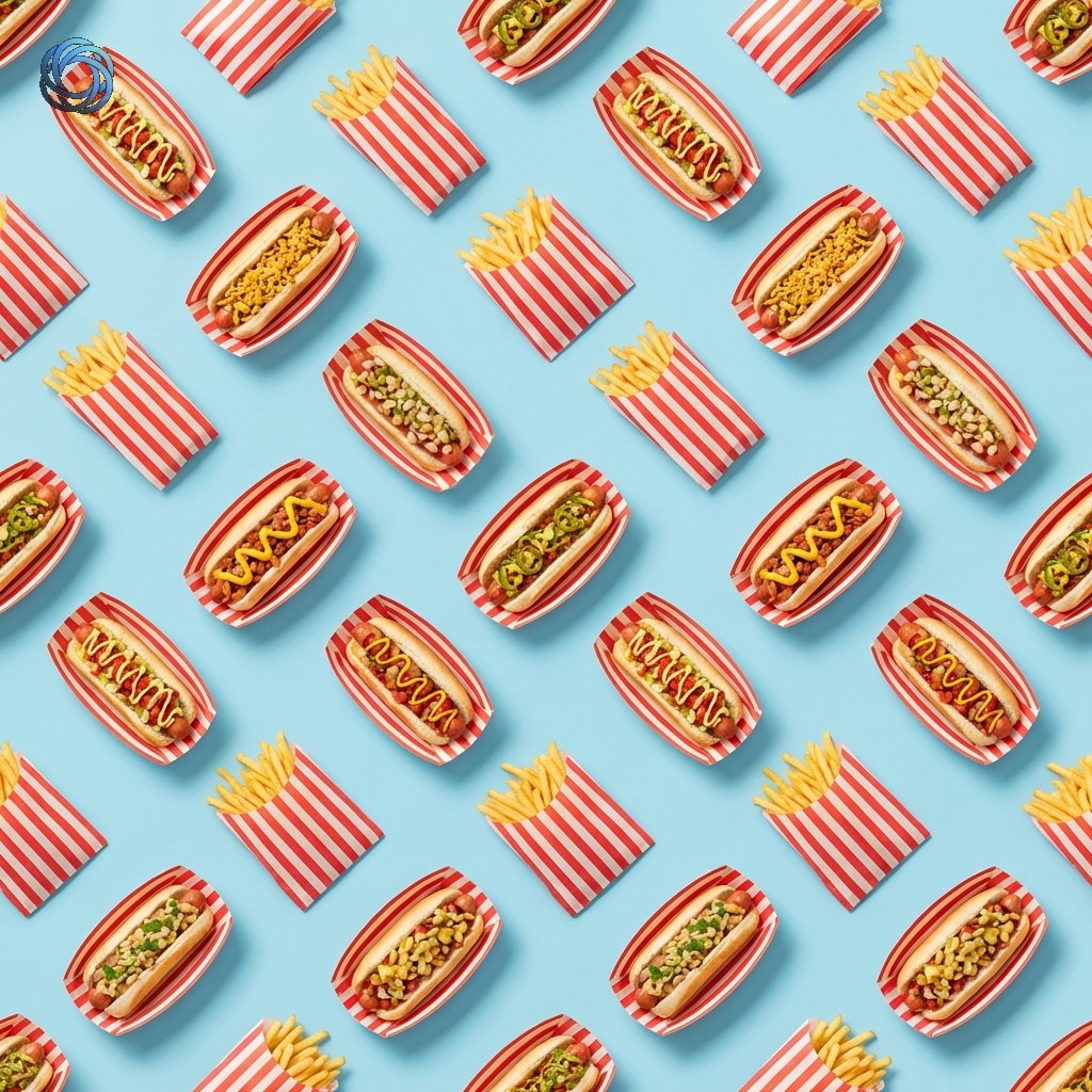 هوت دوغ وبطاطس نمط | Hot Dogs and Fries Pattern
