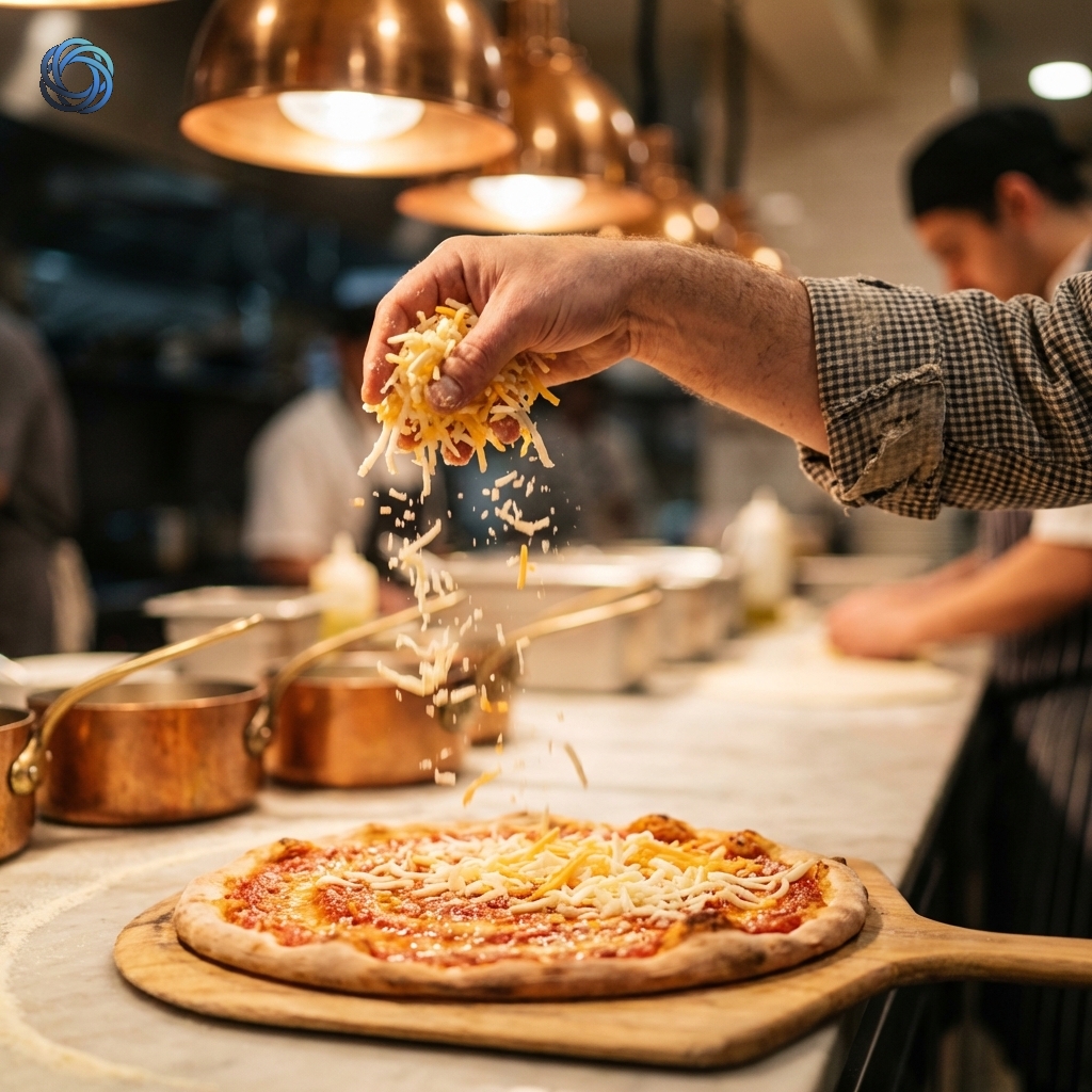 تحضير بيتزا ورش الجبن | Pizza Prep Cheese Sprinkle