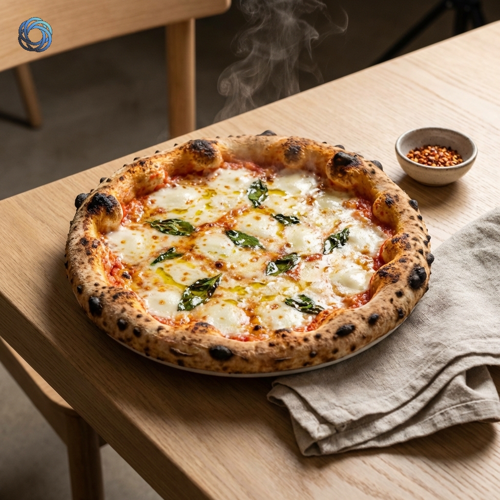 بيتزا كاملة على الطاولة | Whole Pizza Shot