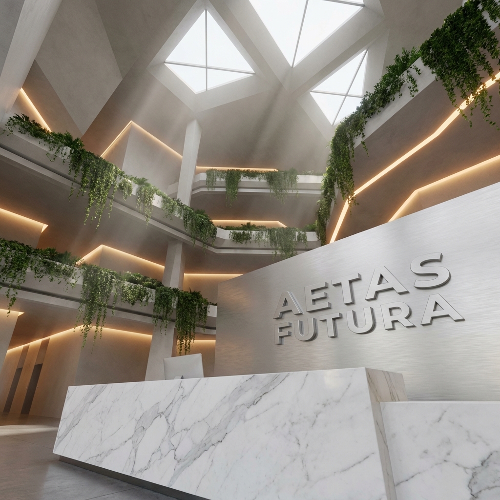 لوبي مكتب مستقبلي | Futuristic Workspace Lobby