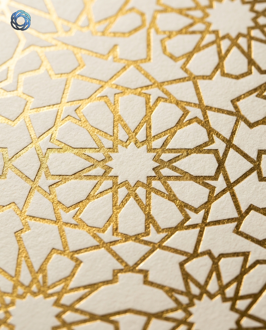 Gold Foil لنمط هندسي إسلامي على ورق فاخر