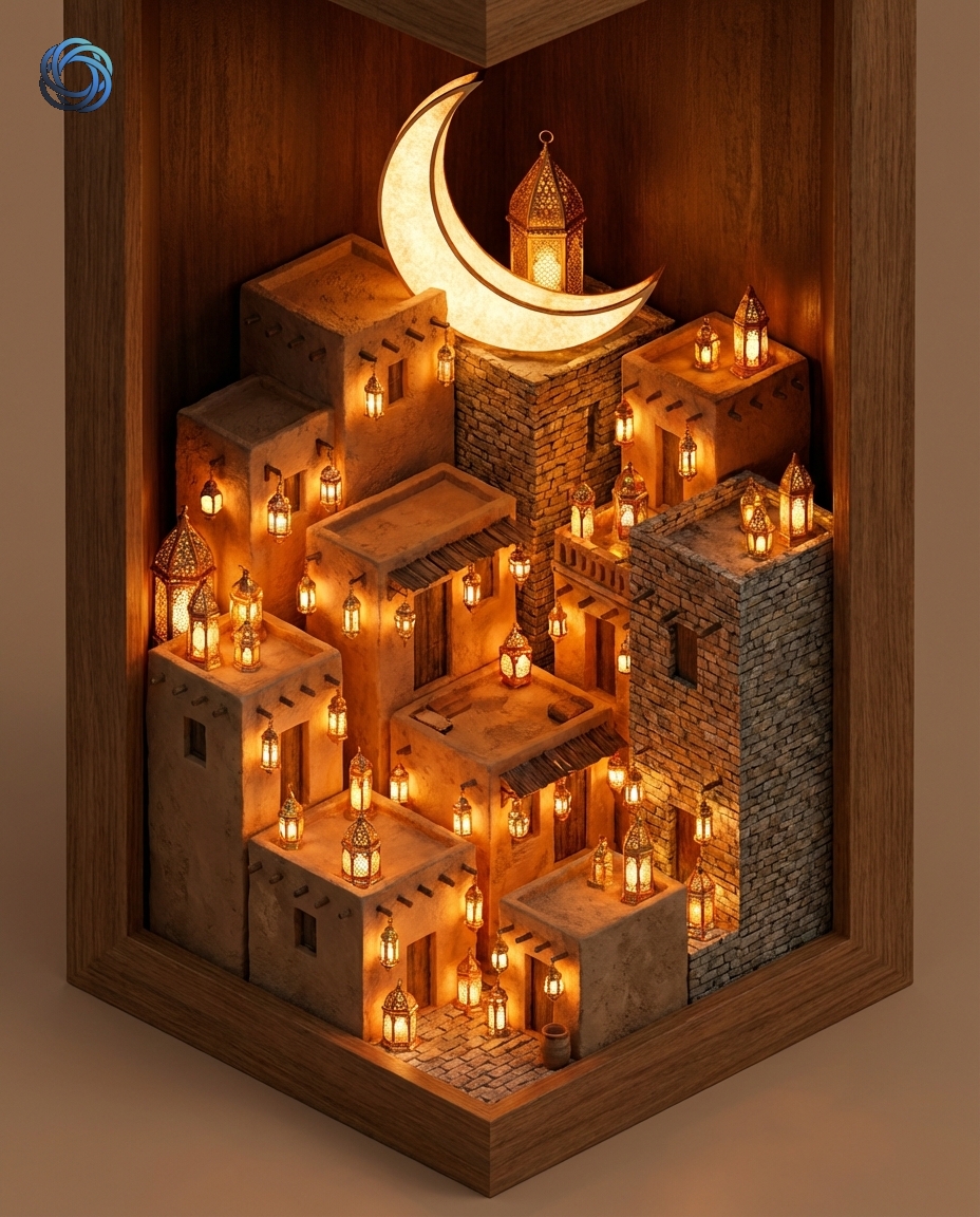 مدينة رمضان مصغرة Isometric (بدون أشخاص)