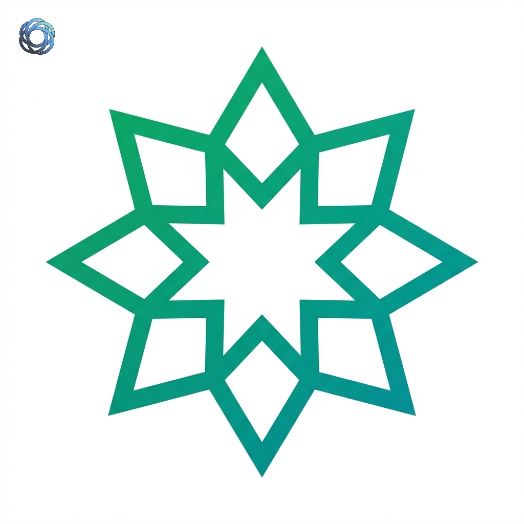 شعار نجمة إسلامية هندسية | Islamic Geometric Star Logo