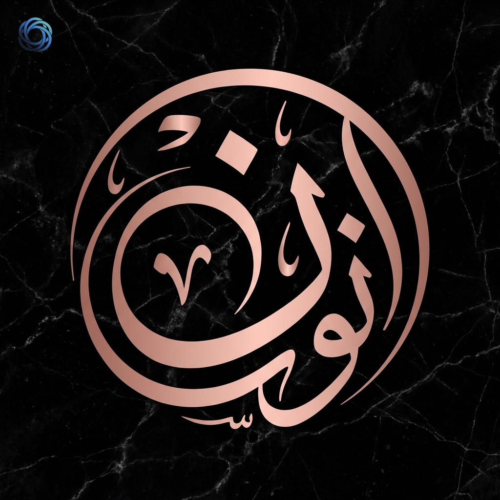 شعار حرف النون بالخط الديواني | Arabic Letter Noon Diwani Logo