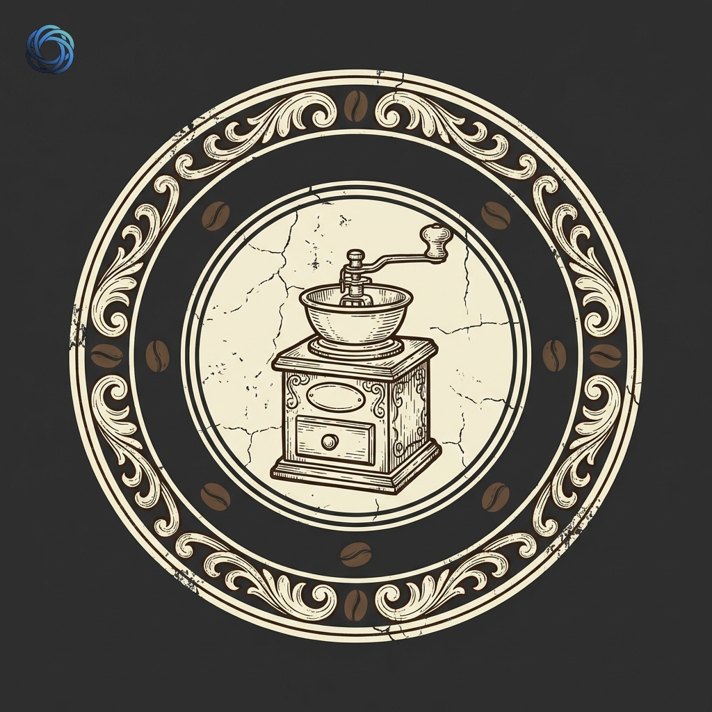 شعار قهوة فينتاج | Vintage Coffee Badge Logo