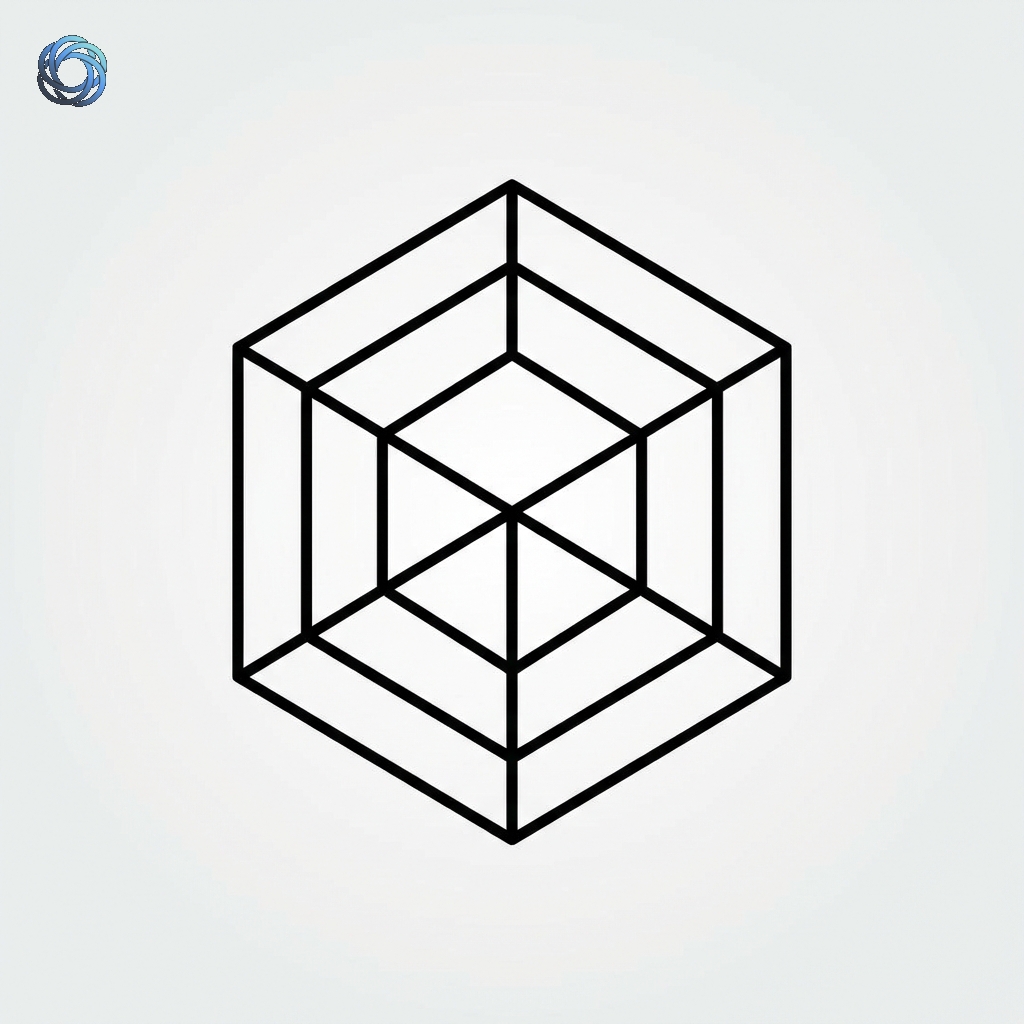 شعار مكعب معماري | Architectural Cube Wireframe Logo