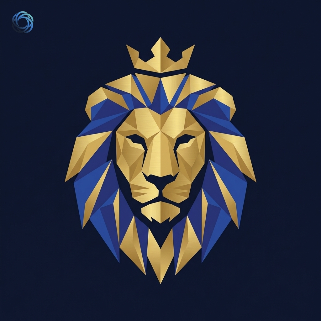 شعار أسد هندسي متعدد الأضلاع | Geometric Lion Logo