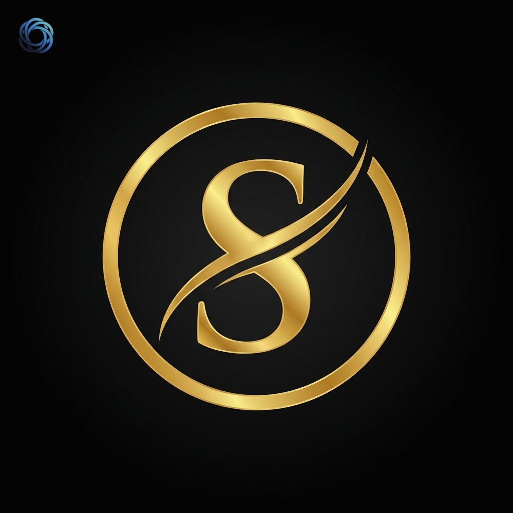 شعار حرف S ذهبي فاخر | Luxury Gold S Swoosh Logo