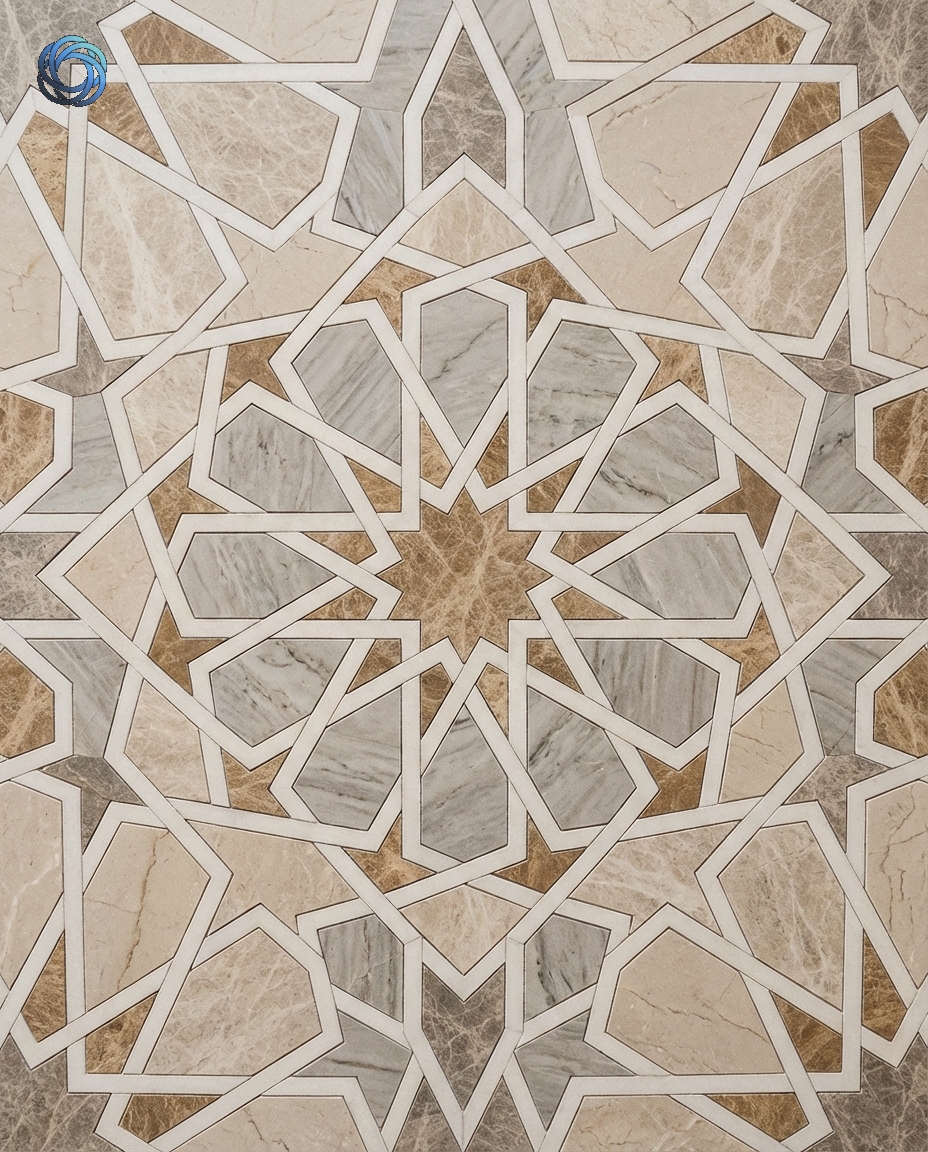 تطعيم رخام بنمط هندسي (Top-down)