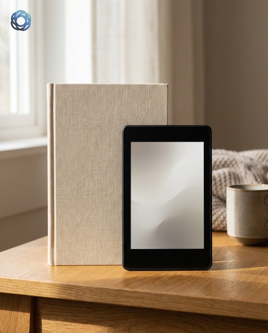 موكاب كتاب وكيندل | Book & E-Reader Mockup