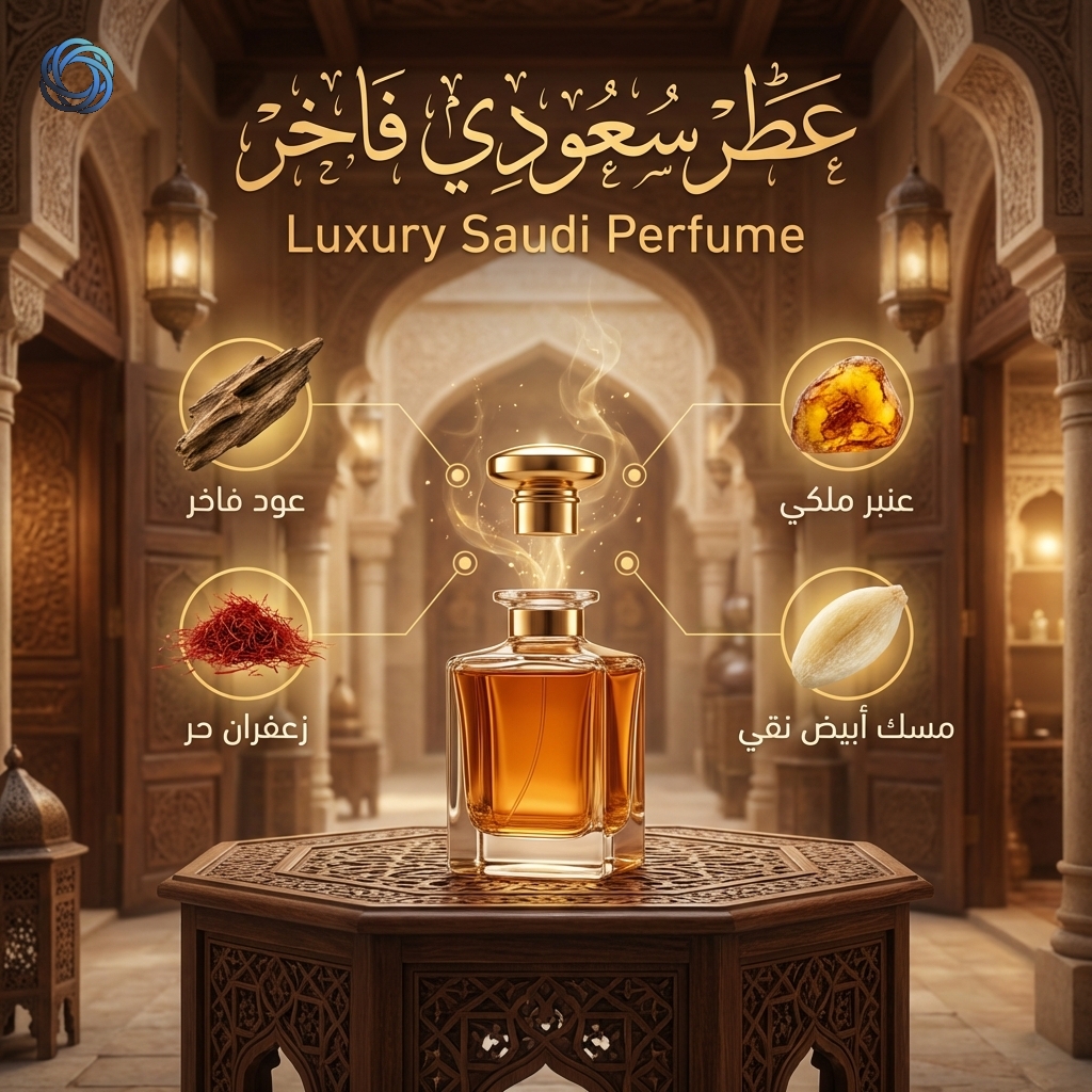 عطر سعودي فاخر - إنفوجرافيك | Luxury Saudi Perfume Infographic