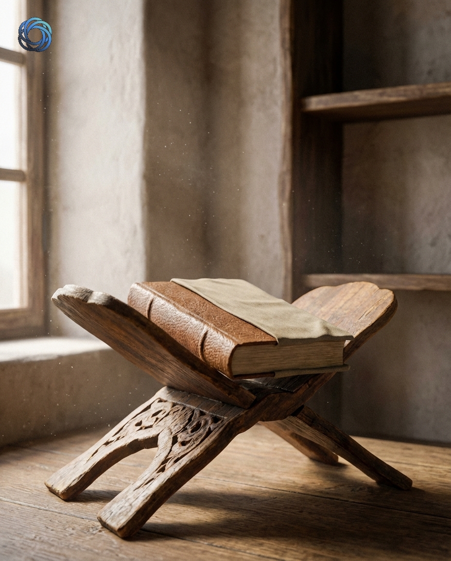 رحّال مع مصحف مغلق (بدون نص واضح)