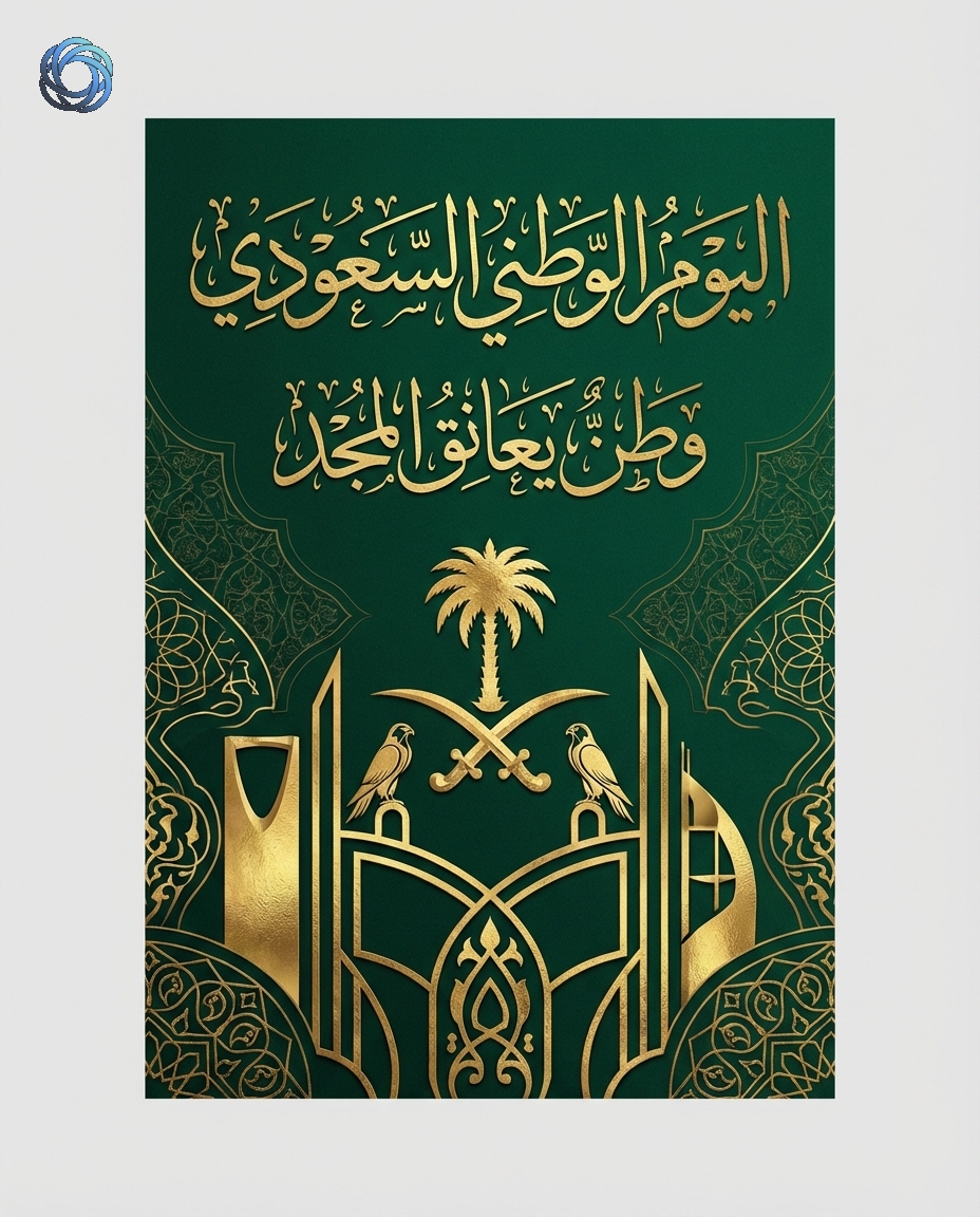 بوستر اليوم الوطني السعودي (تصميم فاخر)