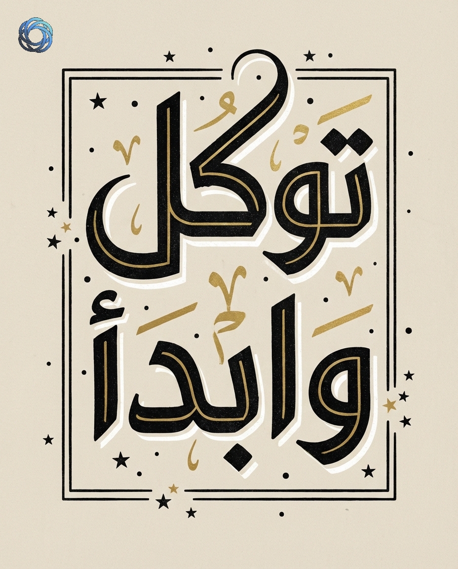 تصميم تيشرت: «توكل وابدأ» (طبعة جاهزة)